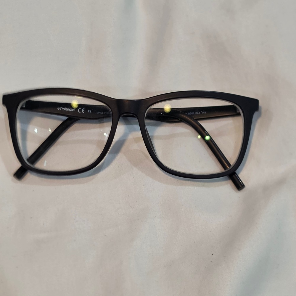 Polaroid Eyeglass Frames Unisex 145 Black Excellent PLD D201 DL5 Matte Square